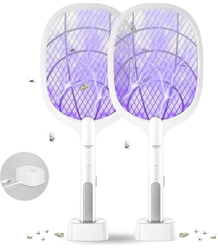 Fliegenklatsche Mit LED Elektrische Fliegenklatsche Mit Bis Zu 4000V – Wiederaufladbar, Mit LED-Licht, Für Drinnen & Draußen Insektenvernichter Für Innen Außen