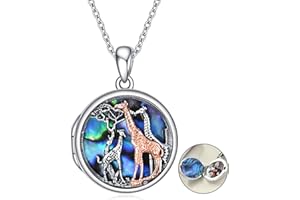 URONE Foto Medaillons Sterling Silber Sonnenblume/Schneeflocken/Löwenzahn/Ich liebe dich bis zum Mond und zurück/Giraffe/Mond und Sonne/Blume Bild Medaillon Halskette Erinnerungsanhänger Geburtstagsgeschenke für Frauen Ehefrau Mama