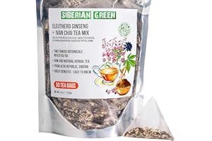 SIBERIAN GREEN Mezcla de Té de Iván con Raíz de Ginseng Verde Siberiano y Adelfa – 50 Bolsitas de Infusión Natural de Altai Siberia, Fácil de Preparar