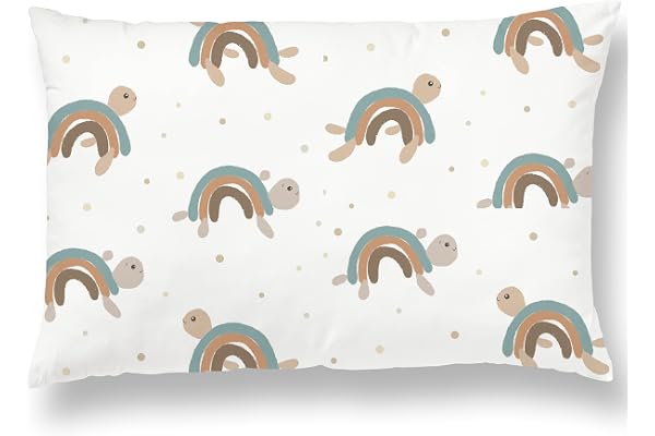 Barnkudde med Örngott 40x60 cm i Bomull OEKO-TEX - 10 färgval - Babypuder för Dagssömn, Förskola och Resor - Tvättbar i maskin - Hypoallergen