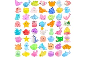 JOISHOP 60pcs Luminous Mini Resin Animals, Tiny Sea Animals Glow in The Dark Miniature Little Ocean Figures Small Plastic Animal for Micro Fairy Garden Dollhouse Hide Crafts Aquarium Decor