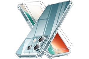 Pnakqil Coque pour Xiaomi Redmi Note 13 Pro 5G (Pas pour Note 13 Pro 4G)/Poco X6 5G avec 2 Pièces Verre Trempé,Housse de Protection Silicone Case Antichoc Etui Bumper TPU - Transparent