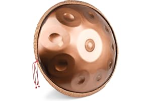 HEYQK Tamburo a mano armonico professionale in re minore, 10 note, 55,9 cm, 440 Hz, in acciaio, con custodia morbida, percussione armonica per guarigione del suono, meditazione personale, yoga