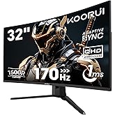 Koorui G3221SC 31.5" 170Hz 1ms QHD Curved Gaming Monit&ouml;r &ndash; 2560x1440, VA Panel, FreeSync, HDMI DisplayPort