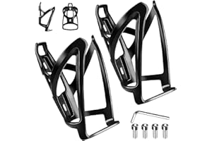 Clemas Porte Gourde Velo, Pack de Deux Porte Gourde pour Votre Cadre, Accessoires Velo, Porte Bidon Velo Accessoire VTT Léger et Durable pour Vélo de Route Léger et Robuste et VTT, Noir