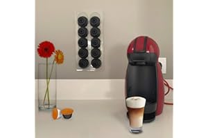 Seribas Dispensador Capsulas de Café Dolcegusto, Adhesivo (Pack de 2) Soportes para 10 Capsulas c/u para Pared, Nevera, Armarios.