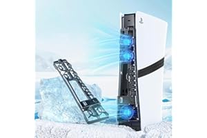 ARIKROII Ventilateur de refroidissement pour PS5 Pro/PS5 Slim,Détection automatique de la température,Avec 3 niveaux de vitesse du vent réglables - lumières LED - port USB (pour PS5 Pro/PS5 Slim)