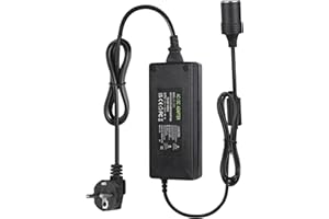 12V 15A KFZ Netzadapter,AC zu DC Spannungswandler 240V Auf 12V, 15A 180W Wechselrichter Adapter mit Zigarettenanzünder Buchse,KFZ-Netzteil Adapter für Reifenfüller,Autokühlschrank,Autostaubsauger-180W