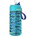 Bentgo Bentgo® Kids Prints Water Bottle - 15 oz. Leak-Proof, BPA-Free Cups for Toddlers & Children with Flip-Up Safe-Sip Straw for School, Sports, Daycare, Camp & More (Shark)