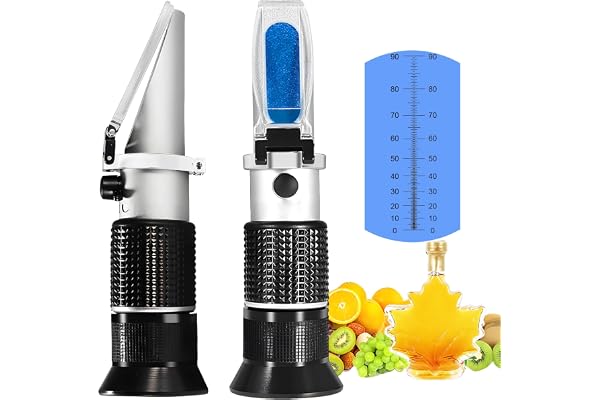 Brix Réfractomètre,V·RESOURCING Sucré Réfractométre de 0 a 90 Precision pour Tester Légumes & Fruits, Sucré dans le Miel,,Jus de Fruits, Vin, du Lait