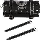 Autofy Silver Eagle/Hawk Print Universal Side Bag/Saddle/Travel Bag/Carrier for All Bikes (Black)