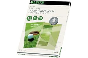 Leitz74780000 Lamineringsfolie, Genomskinlig, A4 x 100 stycken