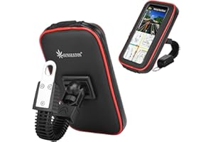 SUNSEATON Custodia Impermeabile Supporto perTelefono per Moto, Ruotata a 360 ° Supporto Universale per Moto per GPS (L, Nero)