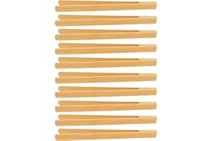 teemando® 10 X Marken Holz-Grillzange 40 cm aus Buchenholz für Wurst, Steaks und Gemüse. Die Bratwurst-Pinzette mit der Rillen-Fräsung