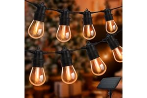 OxyLED Catena Luminosa Esterno Solare, 15M Luci da esterno con 15+1 Lampadine Solare Luces per Patio Giardino Terrazza Festa Natale Matrimonio, Bianco Caldo