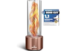 ‎GLANZFEUER GLANZFEUER® Tischkamin - Premium Bio Ethanol Tischkamin - Tischfeuer Outdoor & Tischfeuer Indoor - Hochwertiger Bioethanol Tischkamin Outdoor für besonderes Ambiente - Tisch Feuer Ethanol Kamin