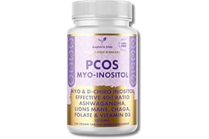EUPHORIA BLISS Myo-Inositol & D-Chiro Inositol 40:1 Blend Capsule, Vitamin D3, Lions, Chaga, Ashwagandha, Folate, PCOS Support Supplement, Hormonal Balance, Healthy Ovarian Function Support for Women, 120 Caps