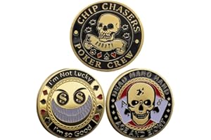 YIQILAFADA 3PC Poker Card Guard Coin Collectibles Table Games Poker Poker Gifts for Men, Poker Card Protector, Poker Accessories