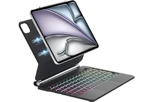 WINCHKING Clavier pour iPad Air 13 2024 - Magic Keyboard pour iPad AIr 13 Pouces, Trackpad Multi-Touch,AZERTY Rétroéclairage 7 Couleurs