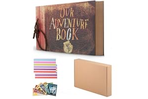 LBSC Adventure Book Pixar Handmade DIY Family Scrapbook, Retro Album, Anniversary Scrapbook, Travel Album, Thanksgiving Vacation Memories (A)