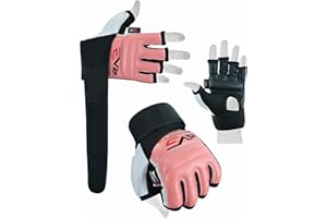 EVO FITNESS EVO Ladies Pink REX Leather GEL Gloves MMA Boxing Punch Bag Martial Arts Karate Mitt