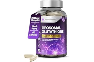 HealthEssent Liposomal Glutathione, Superior Bioavailability 2000mg Blend, with Proprietary Antioxidant Complex – Hyaluronic Acid, Alpha Lipoic Acid, Vitamin C – Strong Antioxidant – 60 Vegan Softgels