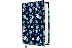KAPAX Funda para libro, funda de tela lavable e impermeable para libros de tapa dura, protector de libro acolchado, modelo Star, talla M
