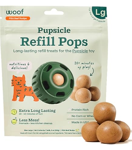 WOOF Starter Pack Interactive Dog Toy - Pupsicle Treat Dispenser With Silicone Mold & Chicken Treats