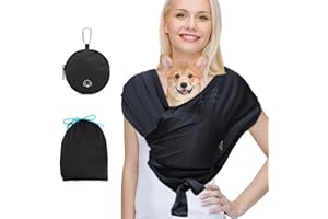 FIDWALL Torba do noszenia psa, bez użycia rąk, przednia torba dla małych psów, torba dla kotów, podwójny pasek na ramię, wolne ręce, zmniejsza ból pleców, z torbą treningową dla psów (czarna, M)