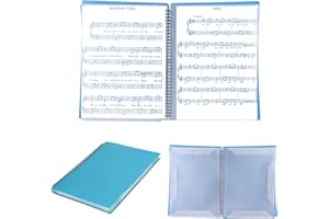 LONTG A4 Music File Folder 60 Pages Spiral Sheet Music Binder Organizer Plastic Choir Band Concert Piano Folder File Storage Organizer for Sheet Music, Drawings, Documents, Easy Editing