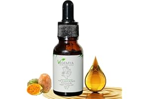 VEGEMYA MEILLEURE HUILE ANTI-AGE - HUILE DE PÉPINS DE FIGUE DE BARBARIE 100% BIO, Pure et Naturelle, Pressée à Froid - Extra Vierge - Soin Nourrissant pour la Peau, Visage, Cheveux. ongles (15ML)