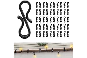 Etopgo 120pcs Mini Plastic Gutter Hooks, S Clip Hooks for String Lights,Outdoor Light Hook Clips for Wedding Christmas Halloween Garden Tree Home Decor,Outside String Lights
