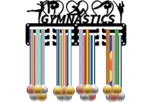 CREATCABIN Perchas Medallas Gimnasia,Soporte Medallas,Estante Exhibición para Deportes,Premios Colgantes Metal,Hierro,Decoración Montaje Pequeño para Natación,Fútbol,Medallista Fútbol,Negro,29x13cm