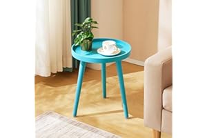 APICIZON Side Table, Modern Coffee Tray End Table for Bedroom, Living room, Bedside Table Nightstand for Small Space, 38 x 45 cm, Blue