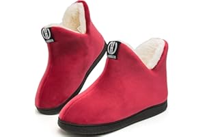 GURGER Chausson Montant Femme Homme Hiver Fourrure Bottes Maison Doublé Chaud Pantoufles