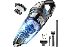 ‎TOPIPOP Topipop Handstaubsauger Akku mit 25000Pa Starke Saugkraft,Kabelloser Staubsauger mit HEPA-Filter & Aufsätzen–Leichter Autostaubsauger für Tierhaare,Teppich Haus, Büro, Küche