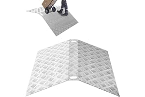 ‎VIGEVEE Vigevee Türschwellenrampe Rollstuhlrampe aus Aluminium Rampe Rollstuhl Tragfähigkeit 270 kg Schwellenrampe Schwellenbrücke rutschfest Tragbare mit Griffe(100x70x10cm)