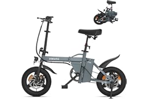 ESKUTE F100 Electric Bike,14" Electric Commuter Bicycle 36V 9Ah Battery, Range 35 Miles, Foldable Ebike for Teens/Adults, Electric Folding Ebike with Phone Holder & USB Charging Port, LCD Display