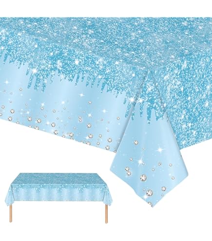Assiette Jetable 6 Paquets Nappes À Pois Bleus Et Argentés Nappes Rectangulaires De Fête 54 Nappe Ronde