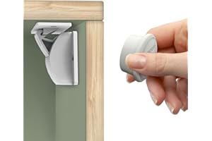 Moonybaby seguridad cajones bebe, Cerraduras de armario magnéticas a prueba de seguridad para niños y bebés, cierres seguridad bebe para Cajones y Armarios (10 cerraduras de seguridad, 2 llaves)