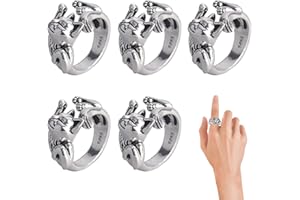 MIVAIUN 5 Stück Verstellbarer Strickring Kätzchen Öffnungsring Offener Finger Garnhalter Gewebte Ringe Slouchy Cat Ring Finger Garn Führung Häkeln Strickschlaufe für Hand Weben Haken Line Supplies