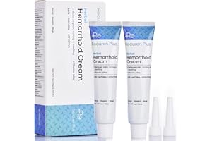 RECUREN PLUS Hemorrhoids Treatment, Natural Hemorrhoids Cream, Piles Treatment, Soothes Burning, Itching and Discomfort, Shrinks Piles, 6 Nozzles, 1 oz x 2 Pack