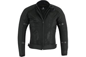 Bikers Gear Australia Chicane Lightweight Summer Air Flow Mesh Vented Motorcycle Jacket with CE 1621-1 Removable Armour Waterproof Liner Cordura