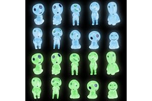 HSLXBY Mononoke Kodama Figure,Principessa Mononoke Kodama,20 Pezzi Luminoso Fantasma Mononoke,Figurine di Elfi Degli Alberi,Adatto per Piante in Vaso, Paesaggi in Miniatura, Decorazioni da Giardino ecc