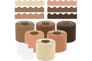 Acidea 196.8 ft Display Borders for Classrooms, 6 Rolls Pastel Border Rolls for Displays, Colorful Classroom Borders for Bulletin Board, Trim Bulletin Boards for Classroom Bulletin Board Decorations