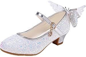 YONIER Scarpe da Donna Glitter Glitter Tacco Basso Scarpe da Bambina Scarpe da Festa Sandalo con Tacco Alto