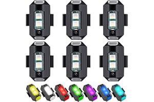 ‎AUEJACKY Strobe Drone Light AUEJACKY 6PCS 7 Farben Led Aircraft Strobe Lights USB Charging Blitzlichter Drone Night Light Mini-Drohnen-Blitzlichter für Motorrad, RC-Auto, RC-Boot, Drohne