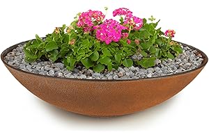matches21 HOME & HOBBY Wetterfeste Pflanzschale für draussen in 35 cm - rost-Optik als Blumenschale - Dekoschale