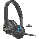 JLab Go Work Casque Bluetooth sans Fil avec Micro, 2e Génération - +55h d'Autonomie, Bluetooth ou Dongle USB-C avec Connexion