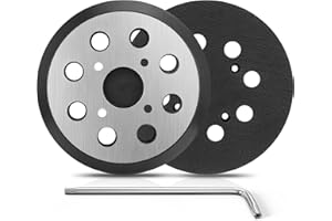 Gnellkoor 2 Pack 5 Inch 8 Hole Orbital Sander Pad for Milwaukee 6021-21 6034-21 2648-20 2648-21 Random Orbit Sander Replacement Hook and Loop Metal Backing Pad Part Number 51-36-7100